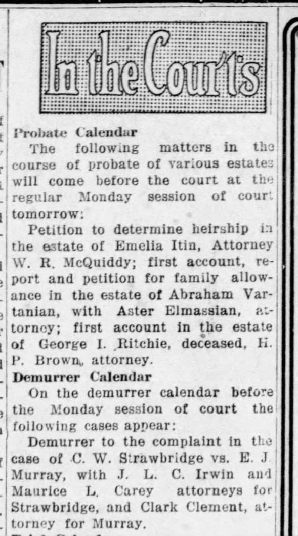 Clipping from Hanford Morning Journal